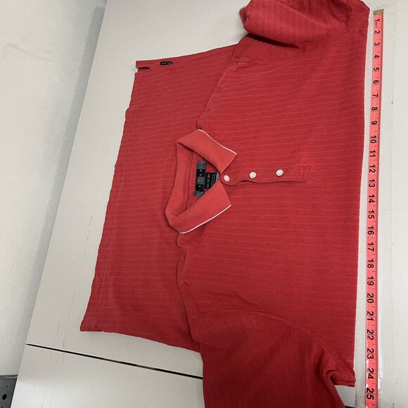 Nike Dri-FIT Performance Polo XXL Red Ribbed Knit White Collar Golf Shirt Tennis - Picture 11 of 13